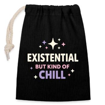 Existential humor, nihilism, humor, - Closable cotton gift bag (14x20cm) - black - Front