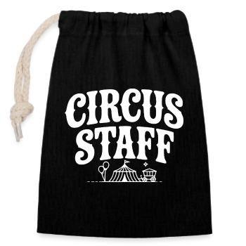 Circus Staff - Closable cotton gift bag (14x20cm) - black - Front