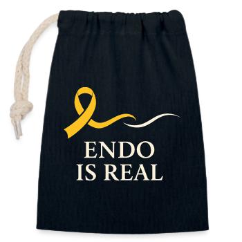 Endometriose-bewusstsein Endo Warrior - Verschließbarer Geschenkbeutel aus Baumwolle (14x20cm) - Navy - Vorne