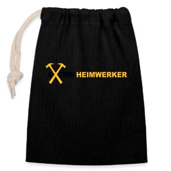 Heimwerker - Verschließbarer Geschenkbeutel aus Baumwolle (14x20cm) - Schwarz - Vorne