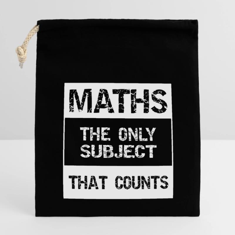 J'adore les maths - J'adore les maths - professeur de maths Sac cadeau en coton avec cordon (14 x 20 cm)