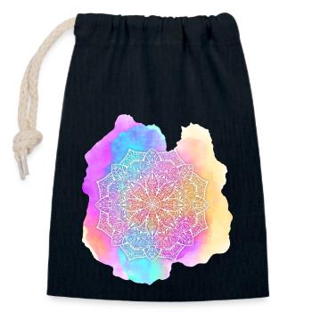 Mandala - Verschließbarer Geschenkbeutel aus Baumwolle (14x20cm) - Navy - Vorne