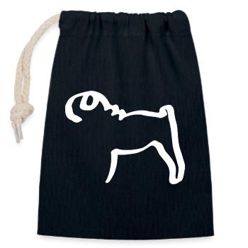 Lignes mops - Sac cadeau en coton avec cordon (14 x 20 cm) - bleu marine - Devant