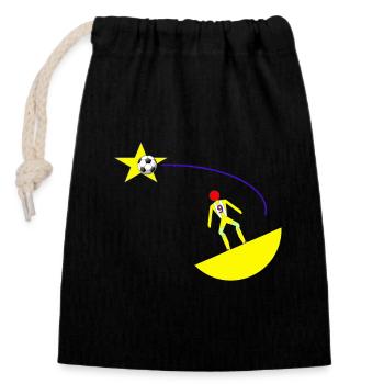 stellar shooting - Closable cotton gift bag (14x20cm) - black - Front