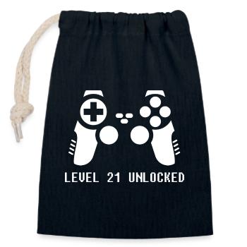 21st Birthday Gamer Zocker - Closable cotton gift bag (14x20cm) - navy - Front