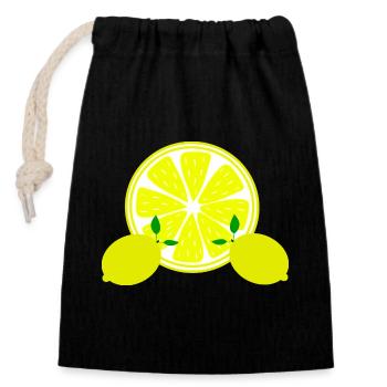 Lemon Lime Lime - Closable cotton gift bag (14x20cm) - black - Front