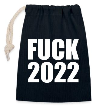 Fuck 2022 - Closable cotton gift bag (14x20cm) - navy - Front