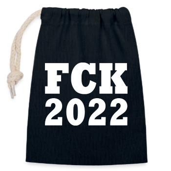 Fck 2022 - Closable cotton gift bag (14x20cm) - navy - Front