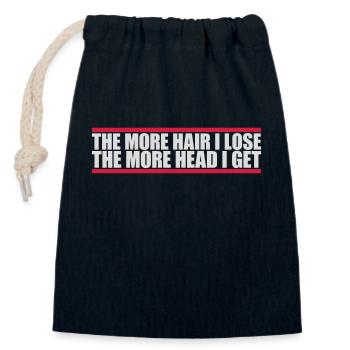 I get more head - Closable cotton gift bag (14x20cm) - navy - Front