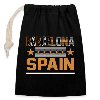 Barcelona Spanien Retro Design - Verschließbarer Geschenkbeutel aus Baumwolle (14x20cm) - Schwarz - Vorne