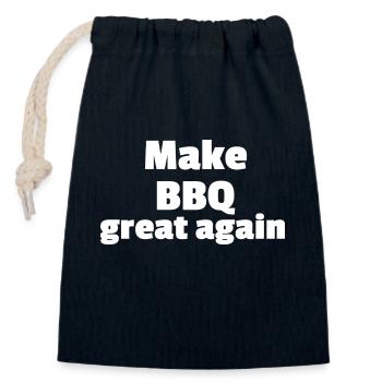 Make BBQ great again - Verschließbarer Geschenkbeutel aus Baumwolle (14x20cm) - Navy - Vorne