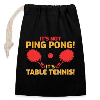 Blague amusante sur le tennis de table - Sac cadeau en coton avec cordon (14 x 20 cm) - noir - Devant