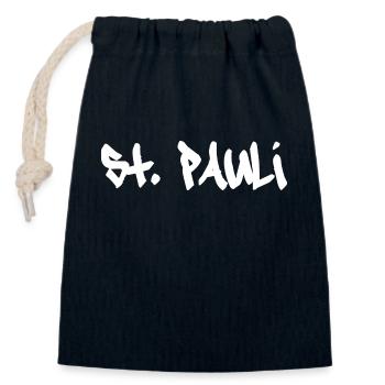 Sankt Pauli Hamburg St. Pauli - Closable cotton gift bag (14x20cm) - navy - Front