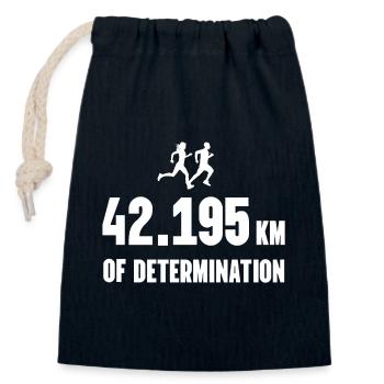 Marathon - 42,195 km Entschlossenheit - Verschließbarer Geschenkbeutel aus Baumwolle (14x20cm) - Navy - Vorne