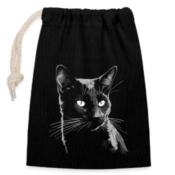 Black Cat Bombay Cat Outfit for - Closable cotton gift bag (14x20cm) - black - Front