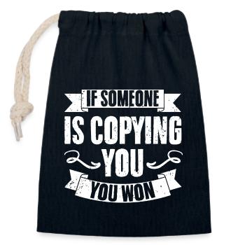 Drôle de médias sociaux influençant l’humour et Internet - Sac cadeau en coton avec cordon (14 x 20 cm) - bleu marine - Devant