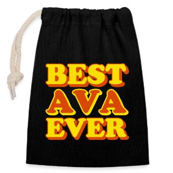 Ava First Name Funny Gift - Closable cotton gift bag (14x20cm) - black - Front