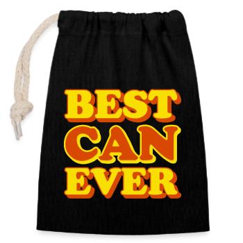 Can Given Name Funny Gift - Closable cotton gift bag (14x20cm) - black - Front
