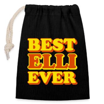 Elli First Name Funny Gift - Closable cotton gift bag (14x20cm) - black - Front