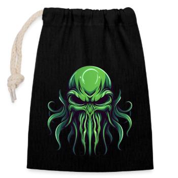 Mignon Cthulhu - Sac cadeau en coton avec cordon (14 x 20 cm) - noir - Devant