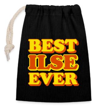 Ilse First Name Funny Gift - Closable cotton gift bag (14x20cm) - black - Front