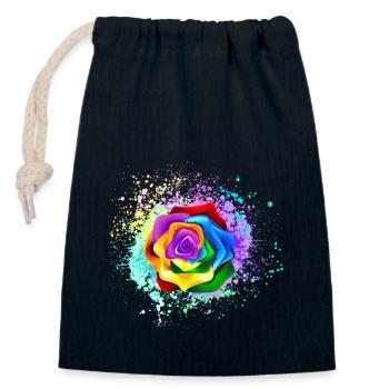 Rosenblüte farbenfroh auffällig schön - Verschließbarer Geschenkbeutel aus Baumwolle (14x20cm) - Navy - Vorne