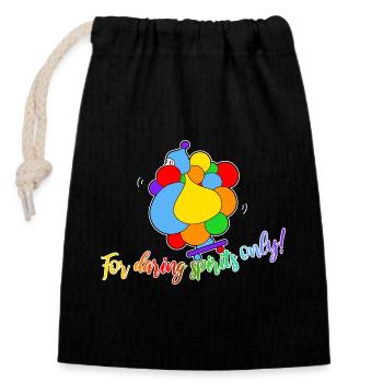 Skateboard rider - Closable cotton gift bag (14x20cm) - black - Front