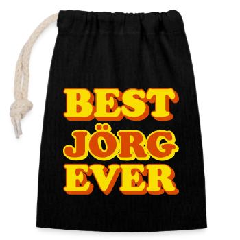 Joerg First Name Funny Gift - Closable cotton gift bag (14x20cm) - black - Front