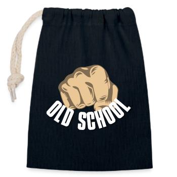 Oldschool Faust - Verschließbarer Geschenkbeutel aus Baumwolle (14x20cm) - Navy - Vorne