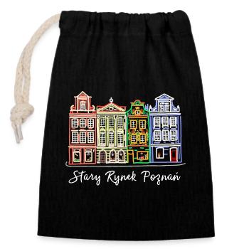 Alter Markt Posen, Polen historische Fassaden - Verschließbarer Geschenkbeutel aus Baumwolle (14x20cm) - Schwarz - Vorne