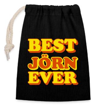 Jörn First Name Funny Gift - Closable cotton gift bag (14x20cm) - black - Front