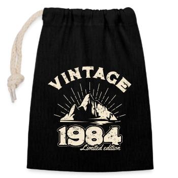 1984 BC Vintage limitierte Auflage - 1984 Geburtstag gi - Verschließbarer Geschenkbeutel aus Baumwolle (14x20cm) - Schwarz - Vorne