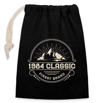 1984 BC Classic finest brand - 1984 Birthday gift - Closable cotton gift bag (14x20cm) - black - Front