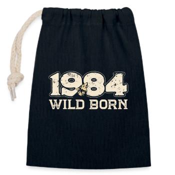 1984 BC Wild born - 1984 Cadeau d’anniversaire - Sac cadeau en coton avec cordon (14 x 20 cm) - bleu marine - Devant