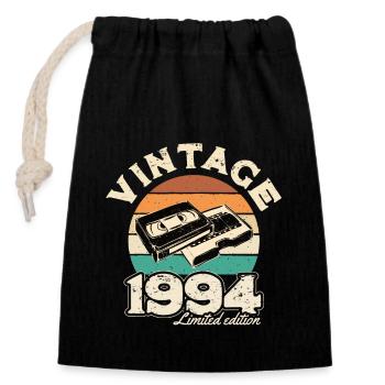 1994 Retro sunset videotape - 1994 Birthday gift - Closable cotton gift bag (14x20cm) - black - Front