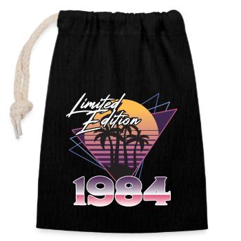 1984 SW triangles limited edition - 1984 Birthday - Closable cotton gift bag (14x20cm) - black - Front