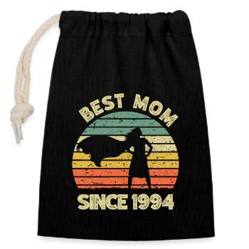Meilleure maman depuis 1994 - 1994 Cadeau d’anniversaire - Sac cadeau en coton avec cordon (14 x 20 cm) - noir - Devant
