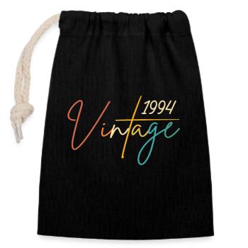 Elegant and vintage 1994 - 1994 Birthday gift - Closable cotton gift bag (14x20cm) - black - Front