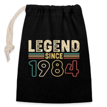 Legend since 1984 v2 - 1984 Birthday gift - Closable cotton gift bag (14x20cm) - black - Front