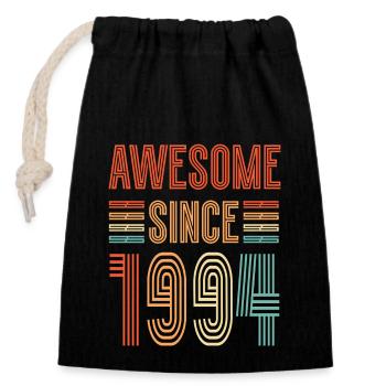 ST Awesome since 1994 - 1994 Birthday gift - Closable cotton gift bag (14x20cm) - black - Front