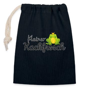 Little Poop Frog Baby Body Baby Shower Naissance - Sac cadeau en coton avec cordon (14 x 20 cm) - bleu marine - Devant