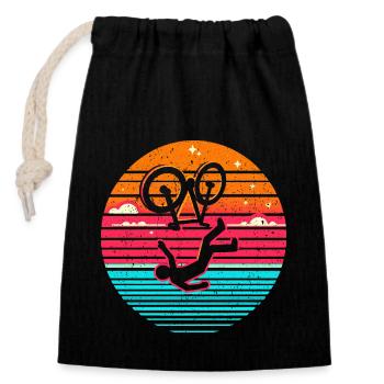 Funny gift for clumsy - Closable cotton gift bag (14x20cm) - black - Front