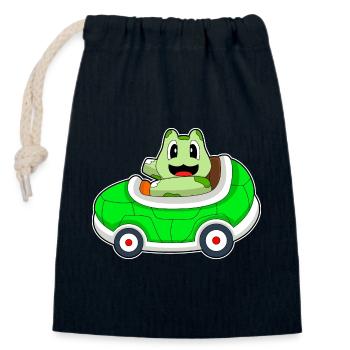 Schildkröte Auto - Verschließbarer Geschenkbeutel aus Baumwolle (14x20cm) - Navy - Vorne