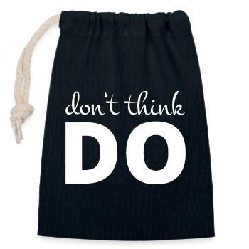 Don't think, act - Closable cotton gift bag (14x20cm) - navy - Front