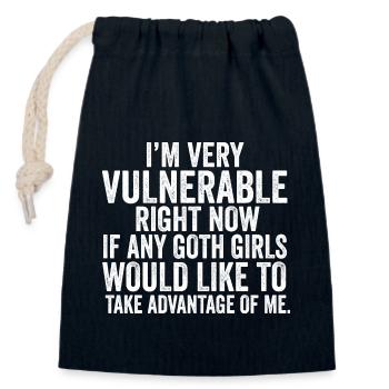 I'm Very Vulnerable Right Now Grunge Aesthetic - Closable cotton gift bag (14x20cm) - navy - Front