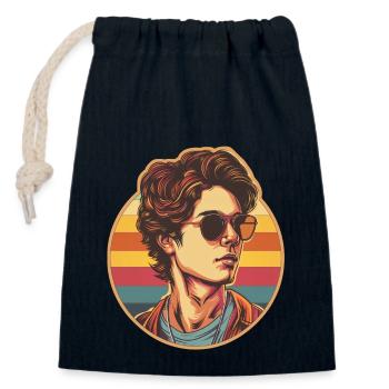 Gay Boy - Closable cotton gift bag (14x20cm) - navy - Front