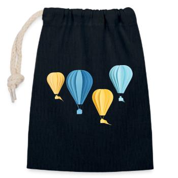 Rêves de vol - Sac cadeau en coton avec cordon (14 x 20 cm) - bleu marine - Devant