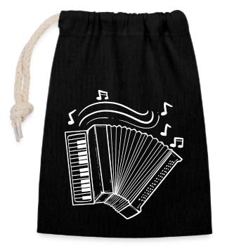 Accordion - Closable cotton gift bag (14x20cm) - black - Front