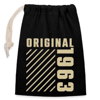 Original 1963 Authentic 1963 Vintage Bursdag - Closable cotton gift bag (14x20cm) - black - Front