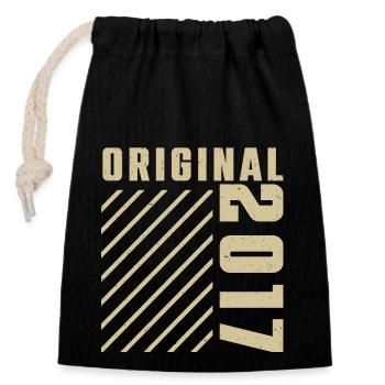 Original 2017 Authentic 2017 Vintage Bursdag - Closable cotton gift bag (14x20cm) - black - Front